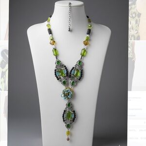 Elegant Green and Black Beaded Necklace